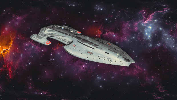 Ride of the USS Valkyrie as vessel launches for the Solerian Sector